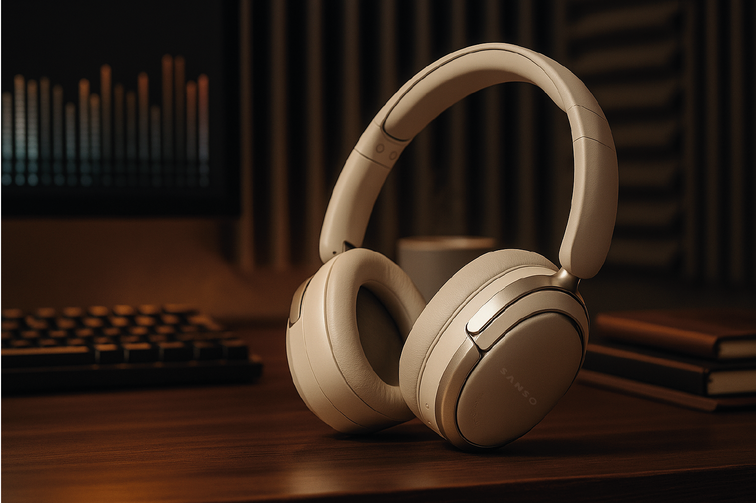 anso Vervé Over-Ear Wireless Headphones with Studio-Grade Deep Bass